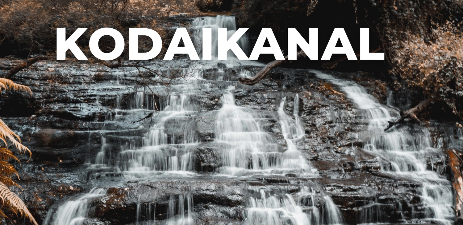 Scenic waterfall view in Kodaikanal hill station